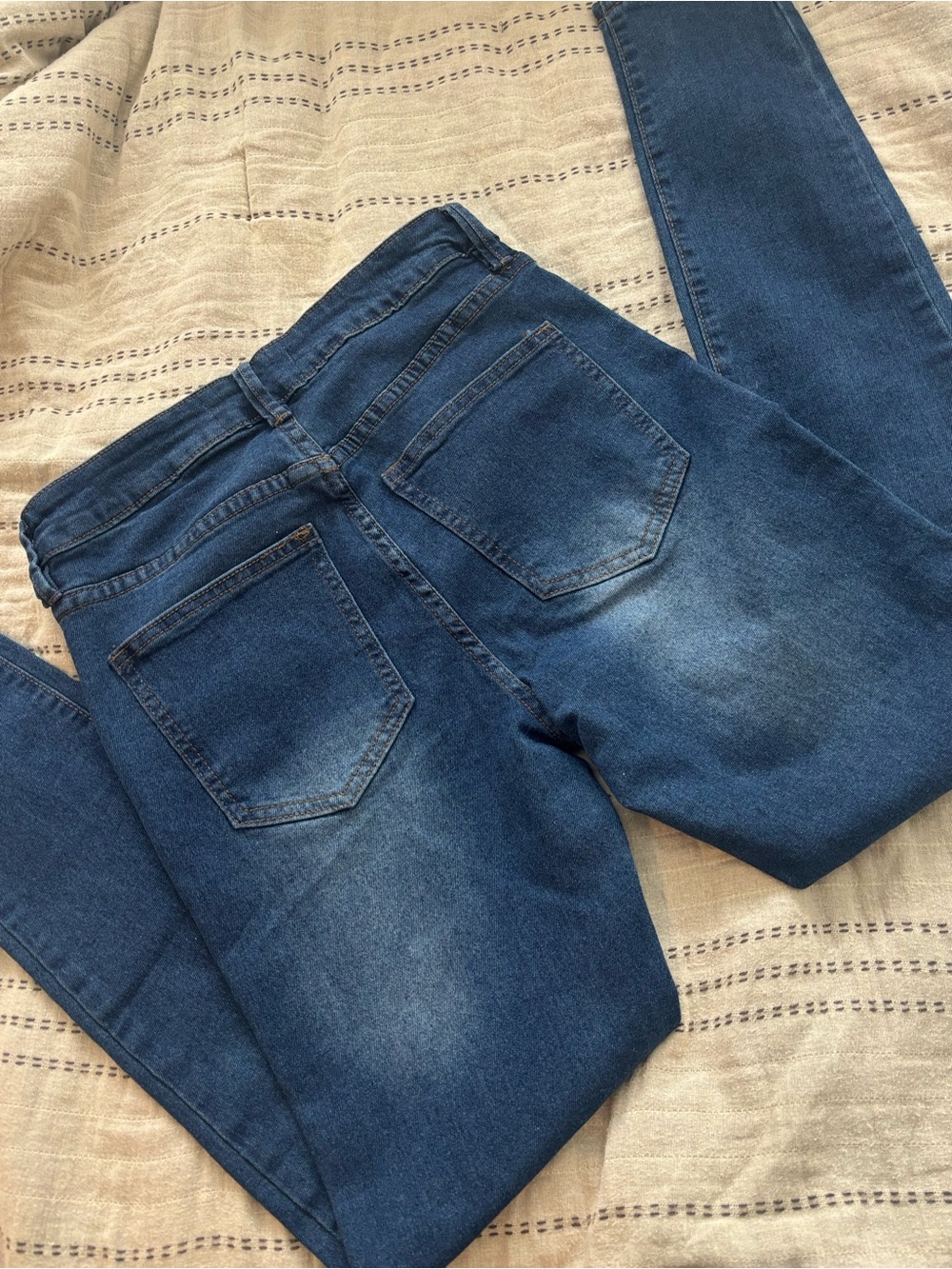 3/9$ ✨Fashion Nova Dark Wash Skinny Jeans Size 5 | Low-Mid Rise Stretch Denim - Picture 6 of 8